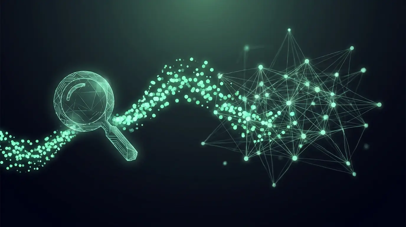 Flusso di dati dalla ricerca Google verso le risposte generate dall'intelligenza artificiale